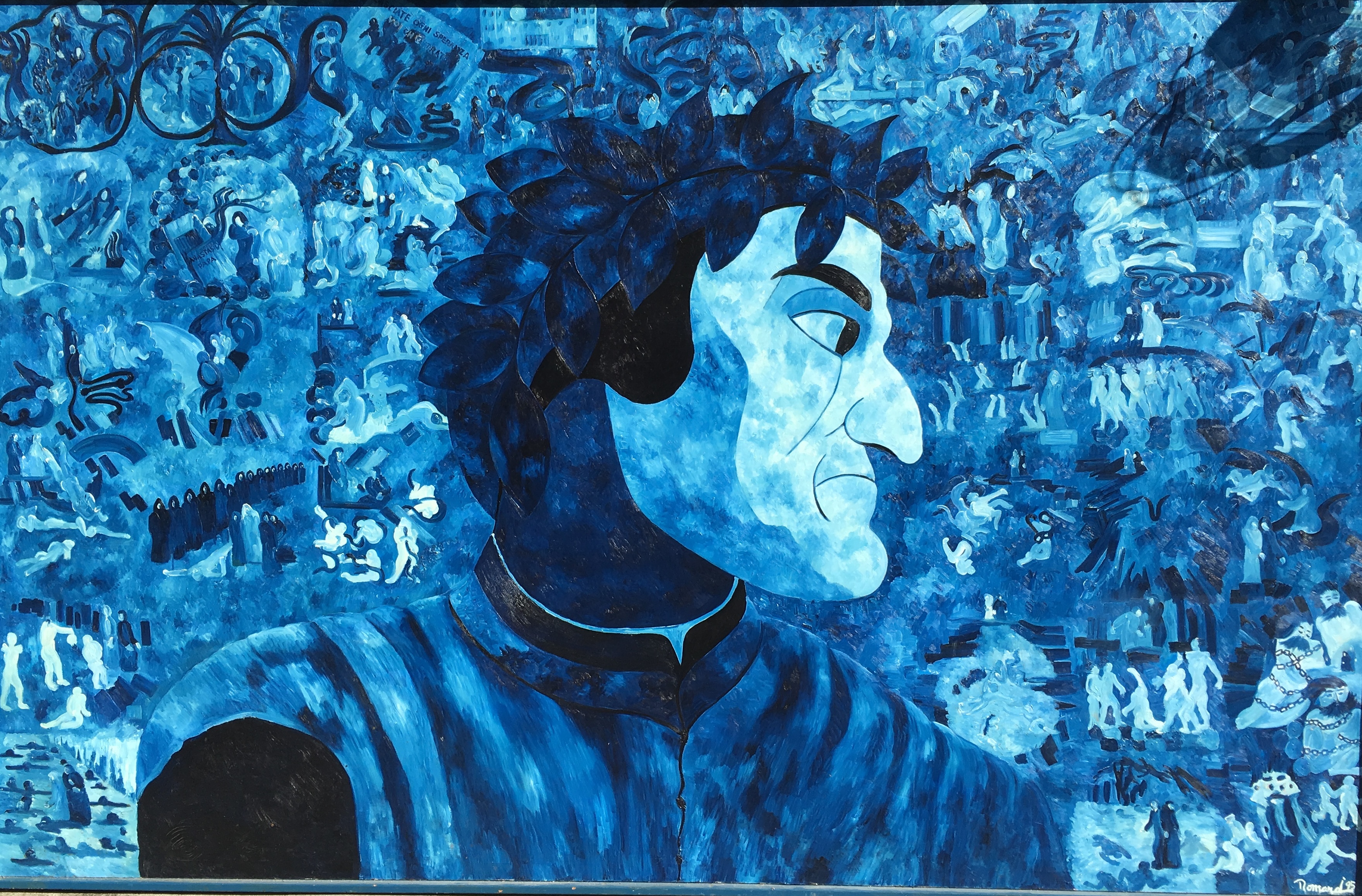 Romard's large blue figurative painting