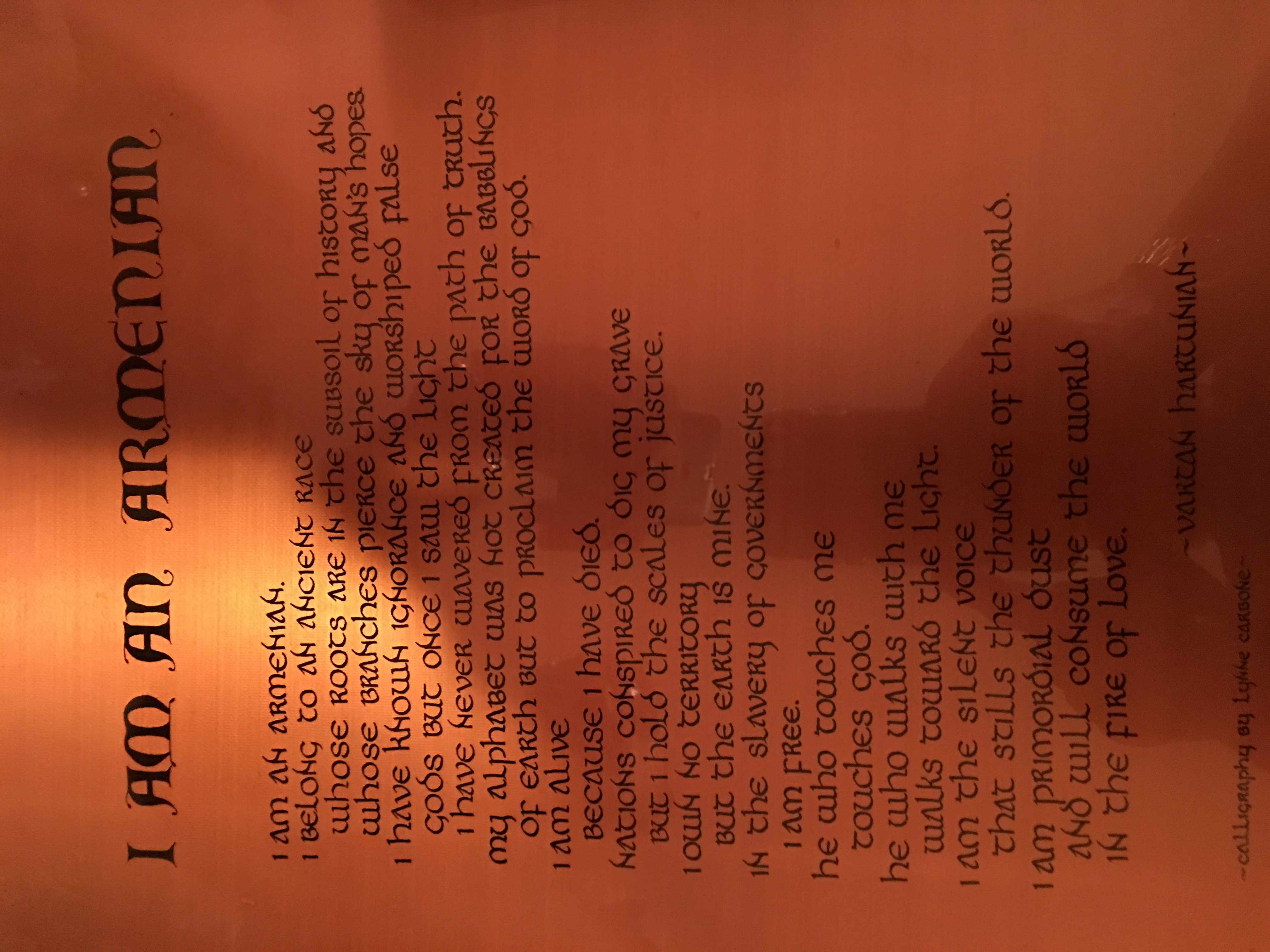 I Am An Armenian poem