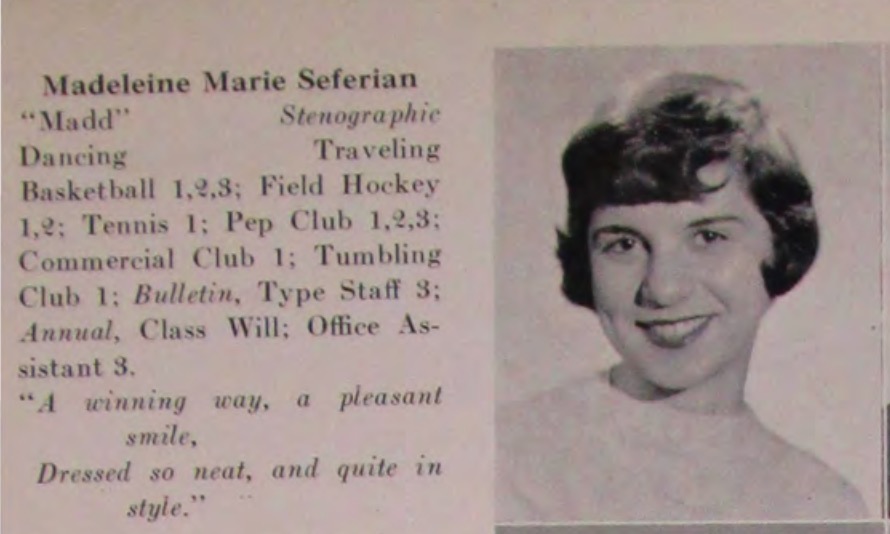 Madeleine Marie Seferian — high school yearbook, 1951