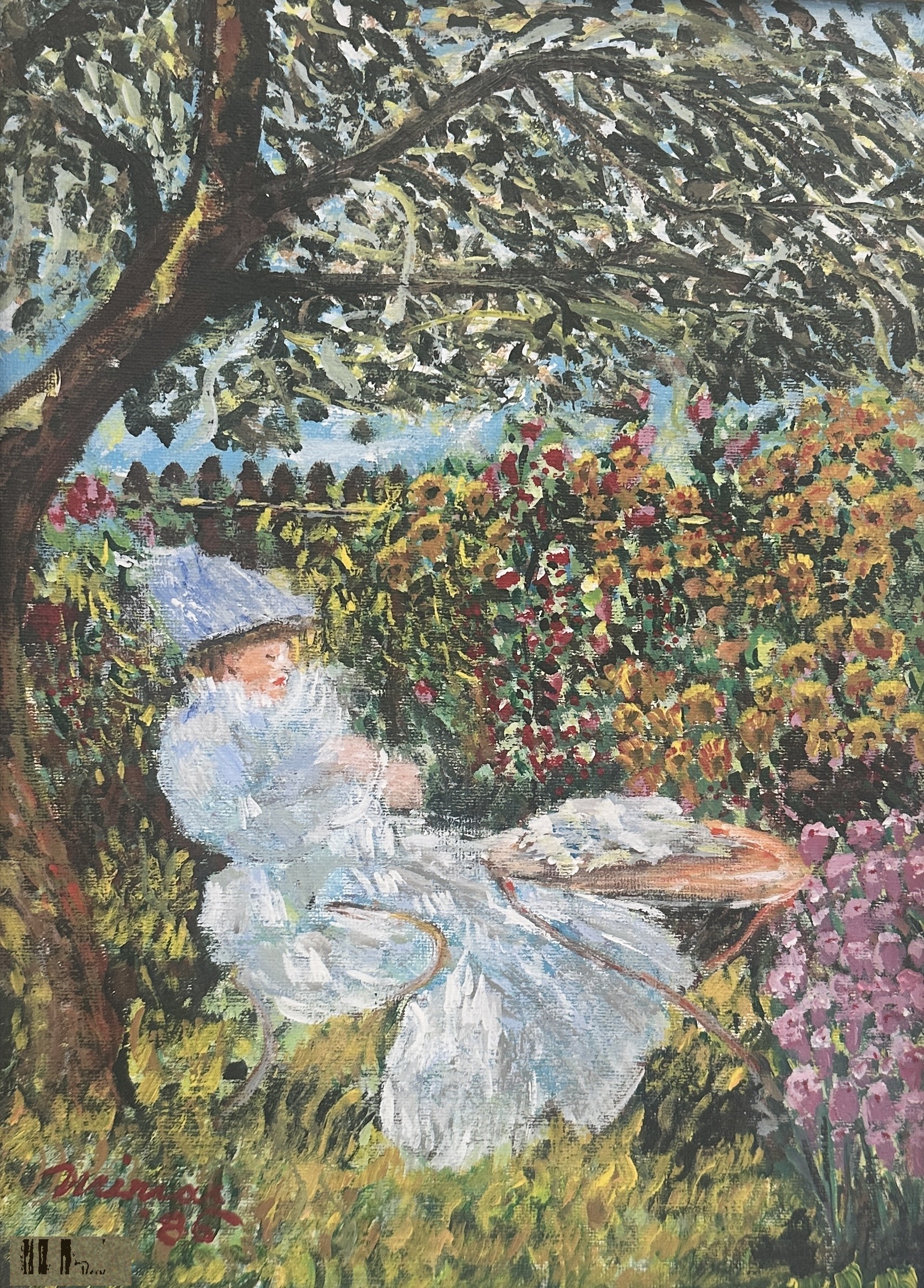 Romard — Woman in a Garden, After Monet