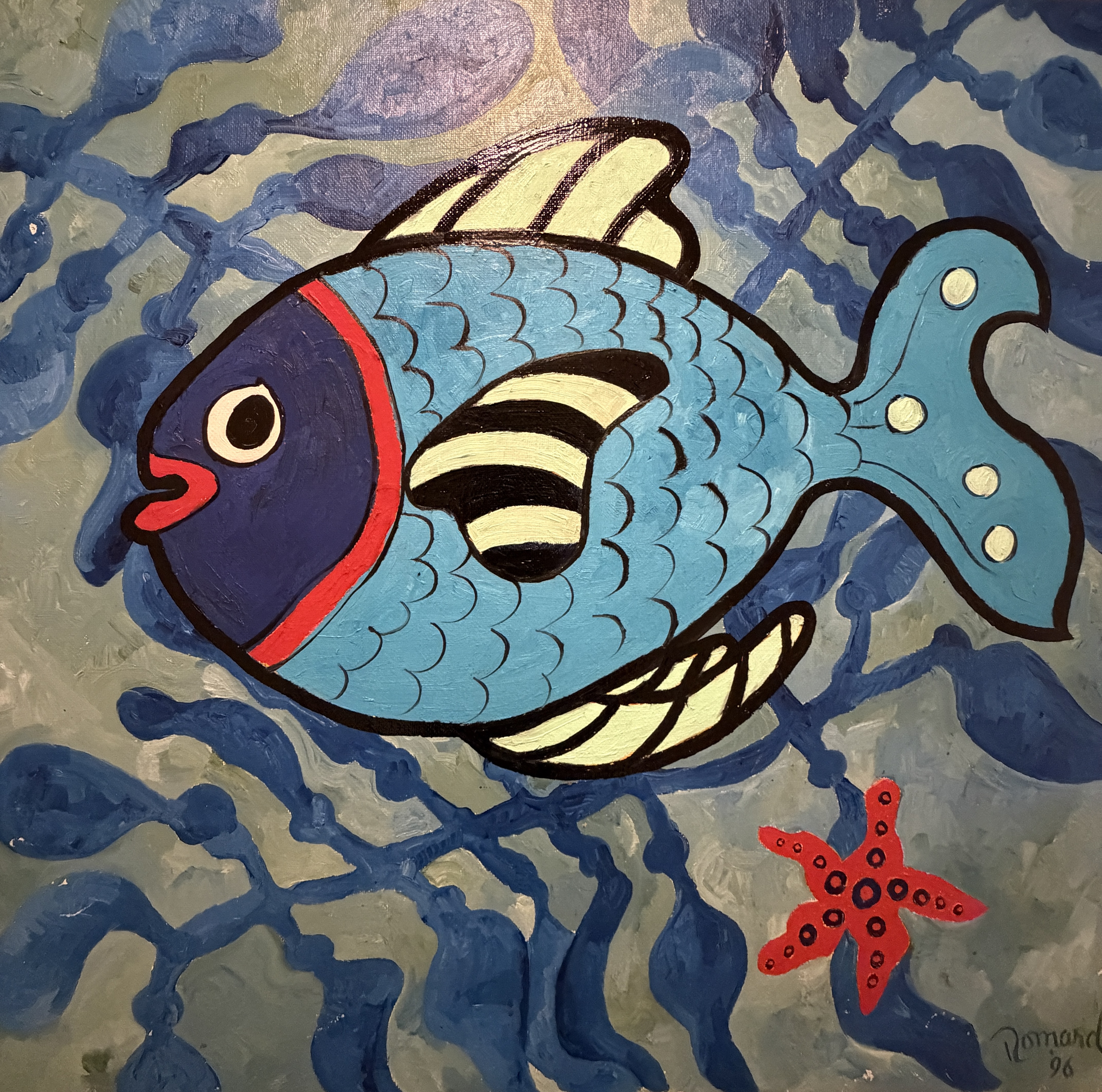 Romard — Fish, oil on canvas